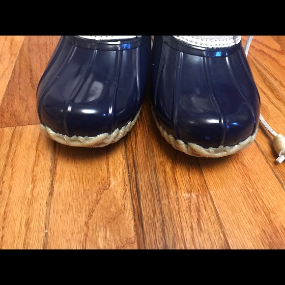 Jack Rogers Chloe Metallic & Navy Duck Boots - Picture 2 of 8